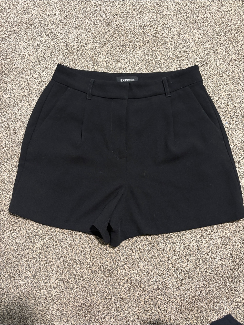 Express Black High-Waisted Tailored Shorts